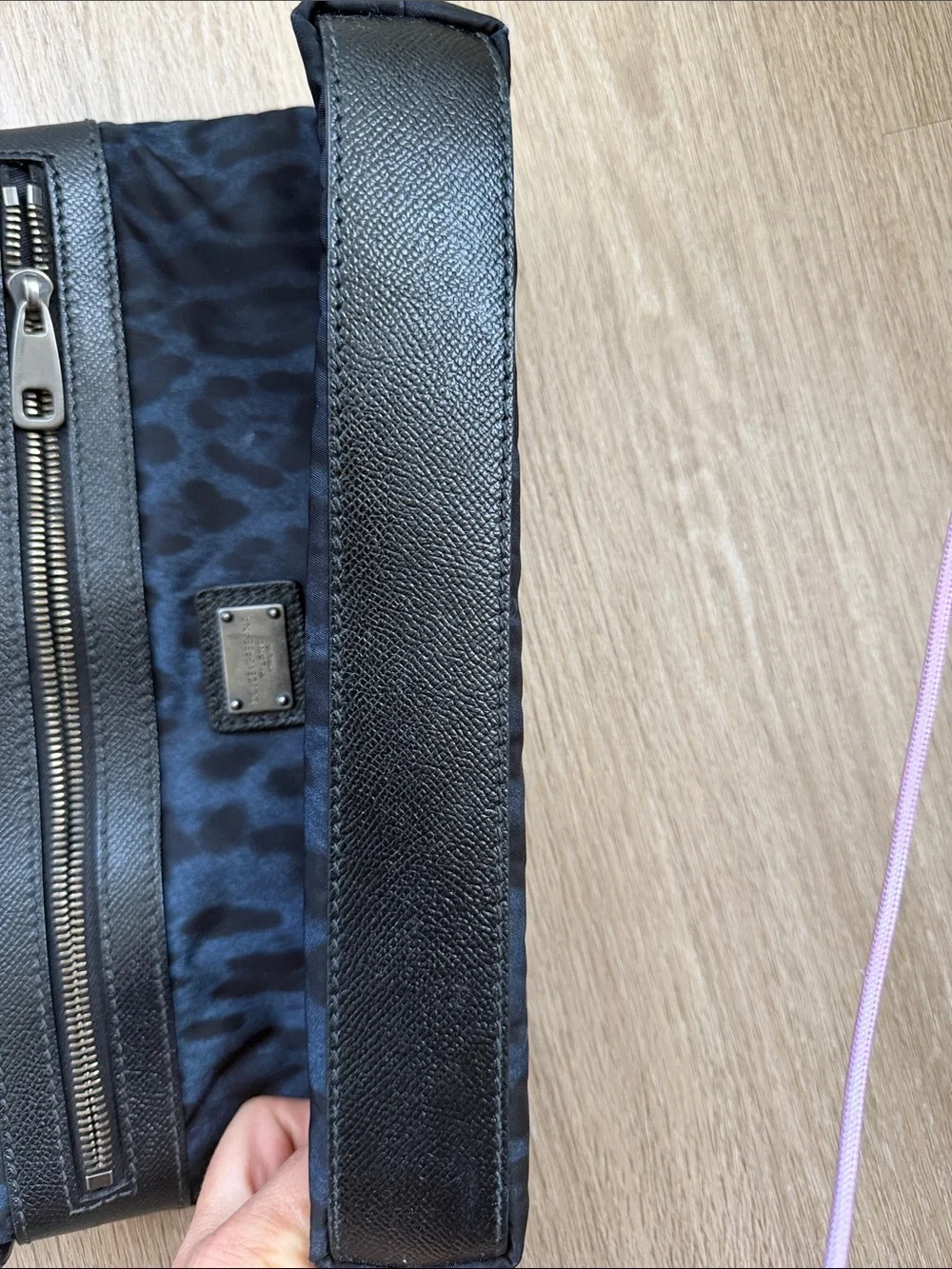 Dolce & Gabbana Men’s Leopard Messenger Bag – Repair Needed